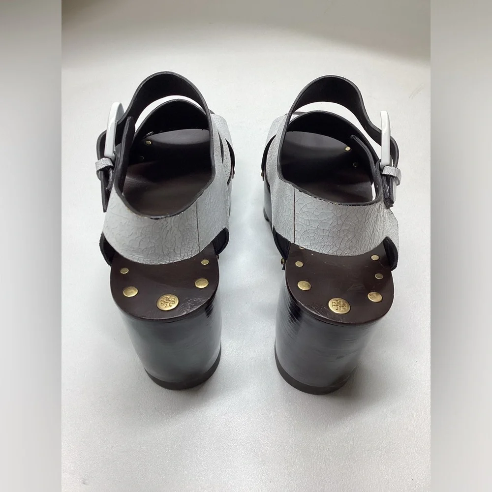 Tory Burch Caged Ankle-Strap Clog Sandals Size 9.5